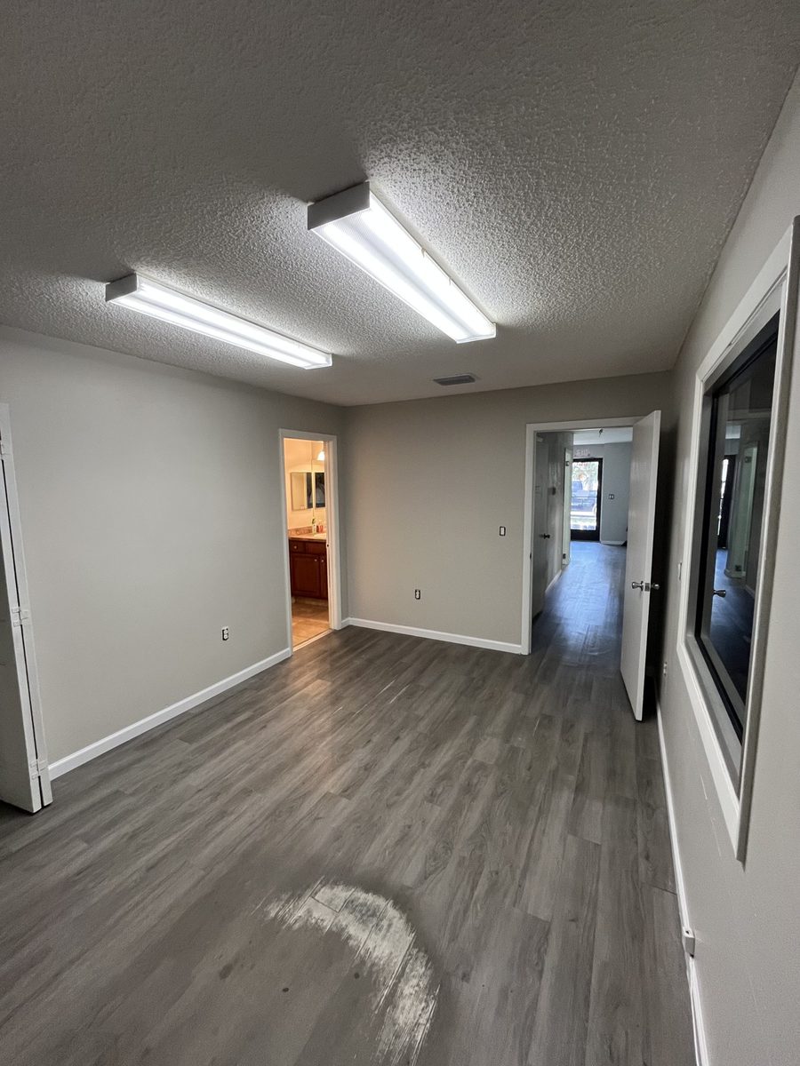 Freshly remodeled interior with new flooring